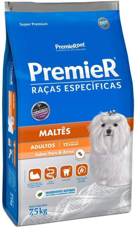PREMIER RACAS ESP ADULTO MALTÊS 1KG SABOR PERU E ARROZ