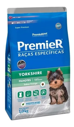 PREMIER CAES FILHOTES YORKSHIRE 1K SABOR FRANGO