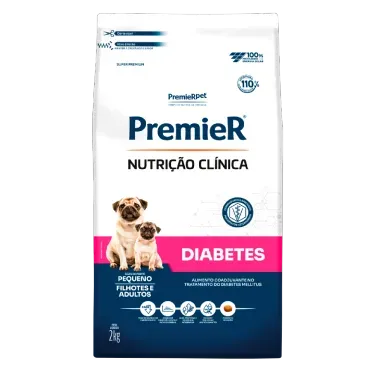 PREMIER NUTR CLINICA ADULTO RACAS PEQ E FILHORES CAES DIABETES  2KG
